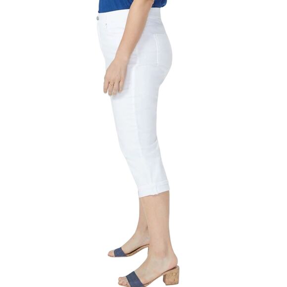 NYDJ Marilyn Straight Cropped Optic White Classic Jeans Size 22W - Picture 2 of 4